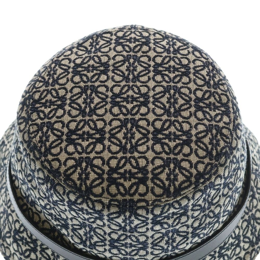 Loewe All Over Pattern Anagram Logo Herringbone Leather Bucket Hat — view 6