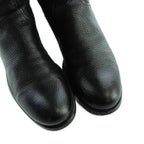 Prada Engineer Boots Grain Leather Long Logo Round Toe 36 Black — view 4
