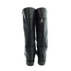 Prada Engineer Boots Grain Leather Long Logo Round Toe 36 Black — view 3
