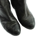 Chanel Long Boots Round Toe Leather CC Logo 39 — view 4