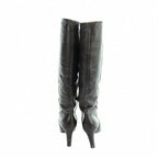 Chanel Long Boots Round Toe Leather CC Logo 39 — view 3