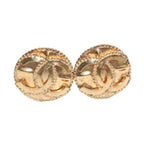 Chanel Vintage CC Logo Earrings 97 Metal Gold
