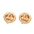 Chanel Vintage CC Logo Earrings 93 Metal Gold