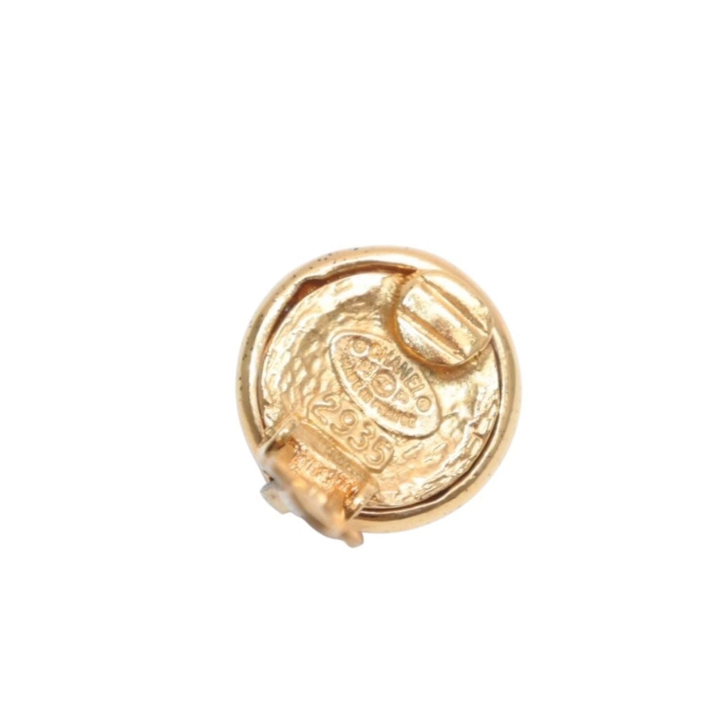 Chanel Vintage CC Logo Earrings 93 Metal Gold — view 6