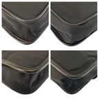 Prada Tessuto Black Silver Nylon Leather Shoulder Bag — view 4