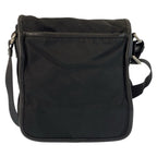 Prada Tessuto Black Silver Nylon Leather Shoulder Bag — view 2