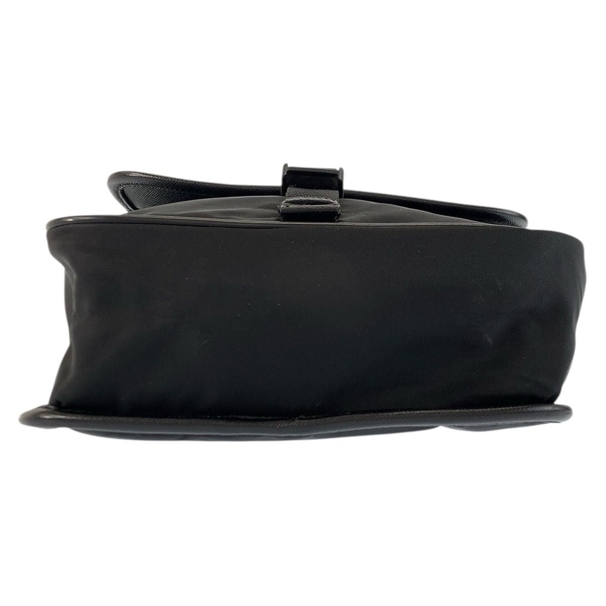 Prada Tessuto Black Silver Nylon Leather Shoulder Bag — view 9