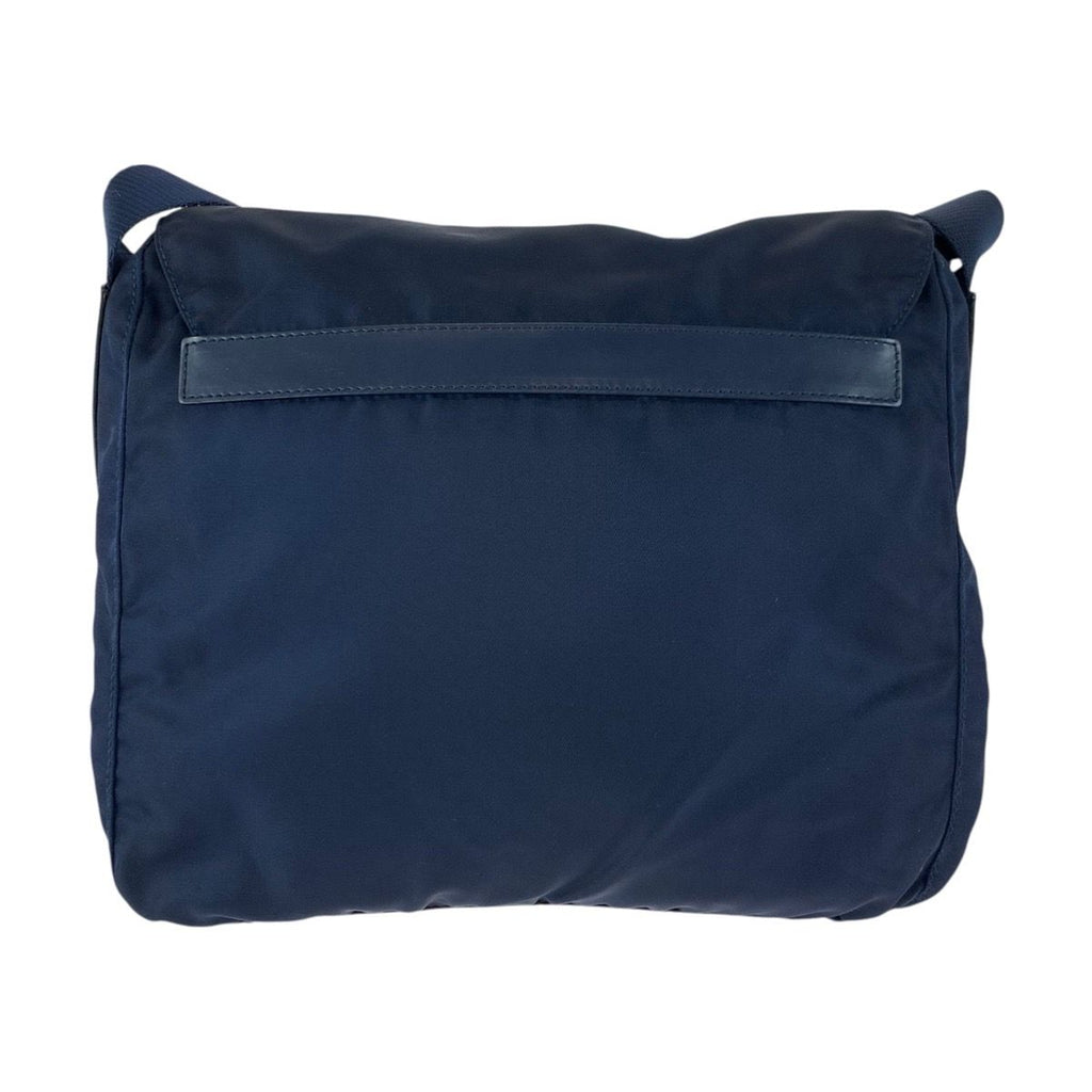 Prada Tessuto Navy Silver Nylon Leather Backpack — view 2