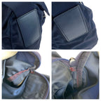 Prada Tessuto Navy Silver Nylon Leather Backpack — view 5