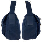 Prada Tessuto Navy Silver Nylon Leather Backpack — view 7