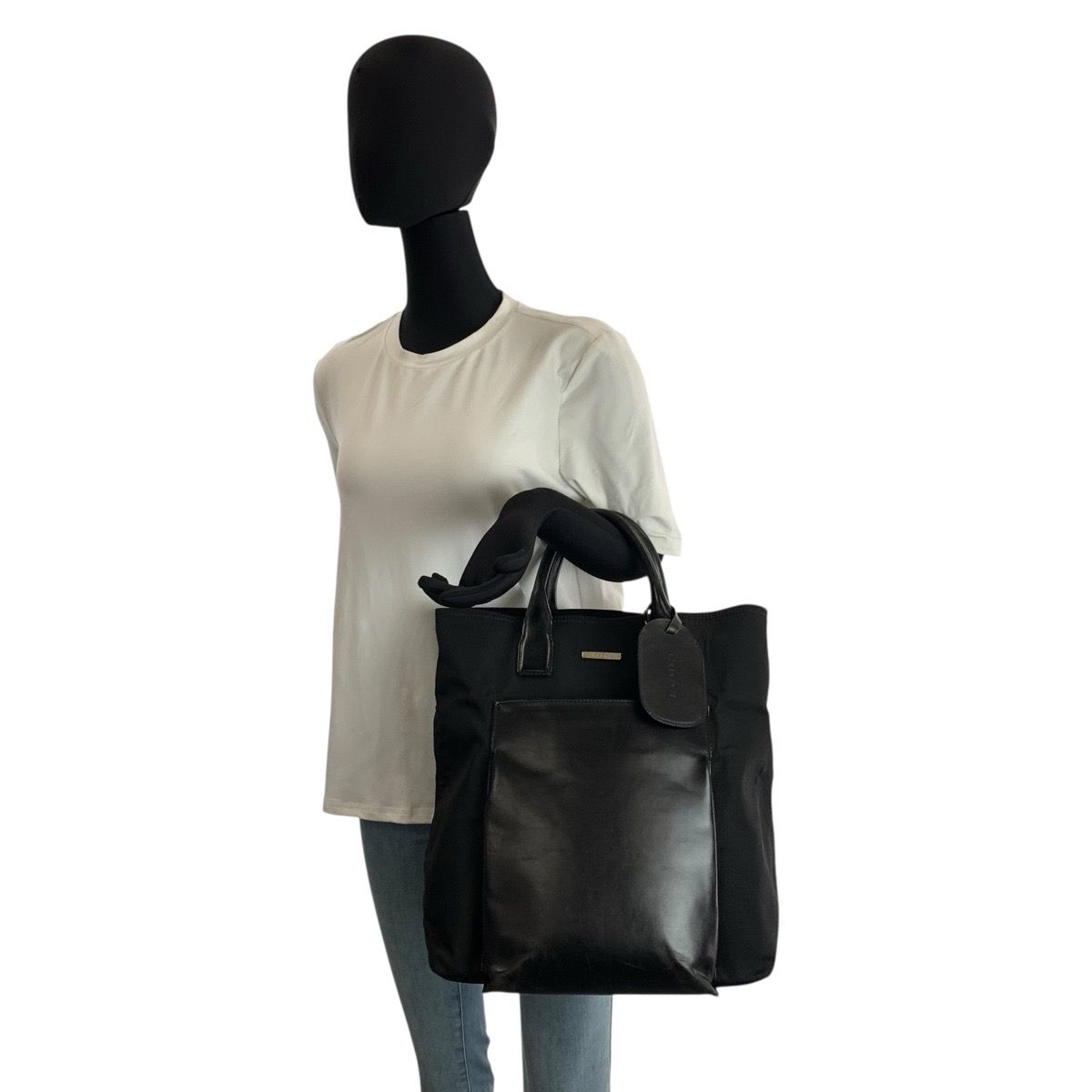 Gucci Black Nylon Leather 019 06 Tote — view 6