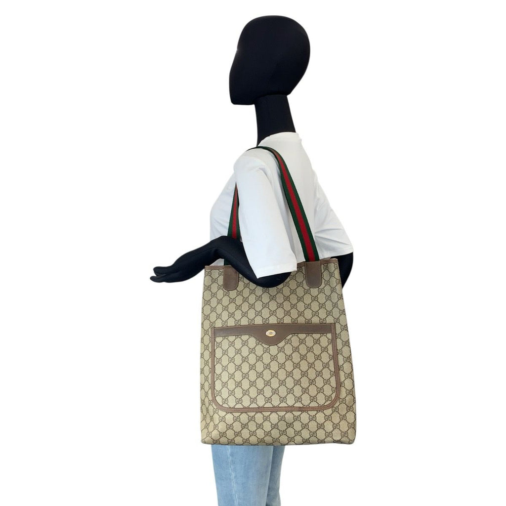 Gucci Vintage Sherry Leather Canvas — view 7