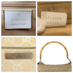 Gucci Bamboo Beige Silver GG Canvas Leather 001 Handbag — view 3