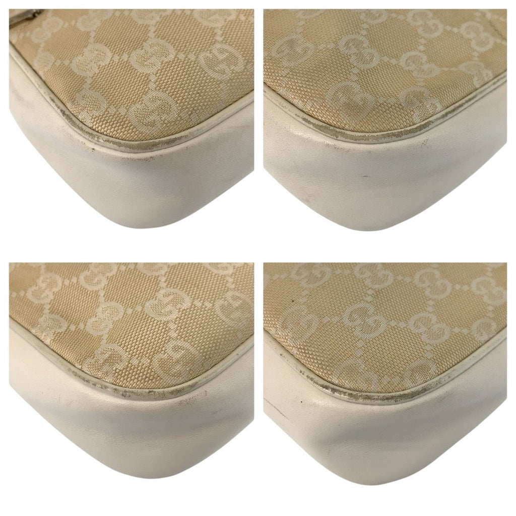Gucci Bamboo Beige Silver GG Canvas Leather 001 Handbag — view 4
