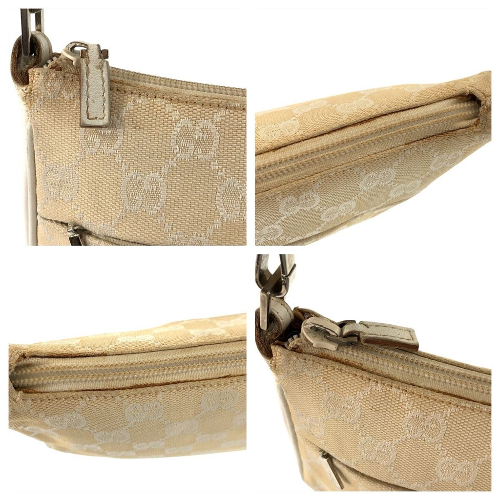 Gucci Bamboo Beige Silver GG Canvas Leather 001 Handbag — view 6
