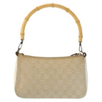 Gucci Bamboo Beige Silver GG Canvas Leather 001 Handbag — view 2