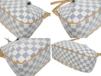 Louis Vuitton Siracusa PM Shoulder Bag Damier Azur Canvas White Beige — view 7