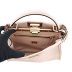 Fendi Peekaboo Regular Leather Studs 2-Way Shoulder Bag Pink Beige — view 6