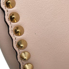 Fendi Peekaboo Regular Leather Studs 2-Way Shoulder Bag Pink Beige — view 9