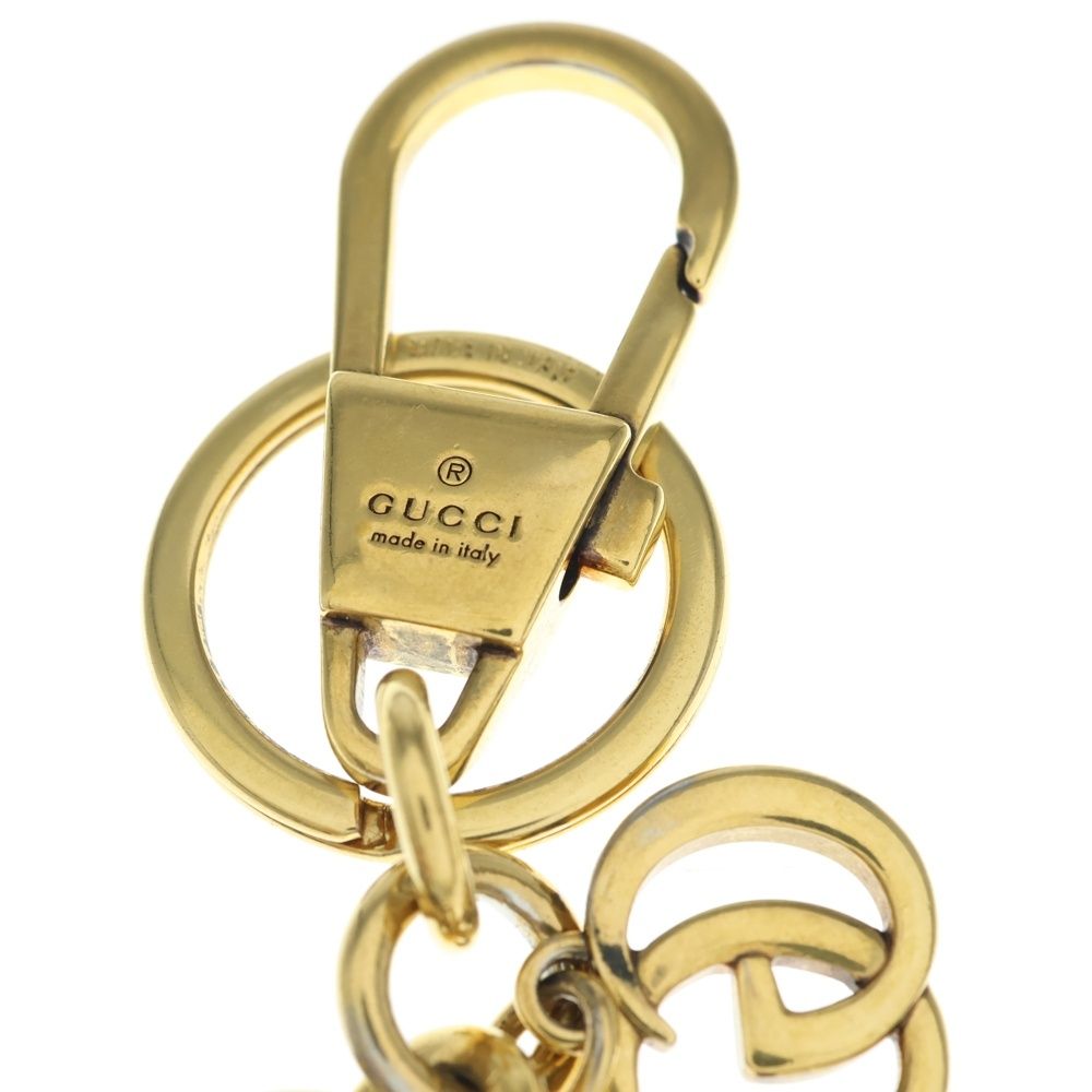 Gucci Alphabet Bag Charm Leather Key Ring Beige — view 6