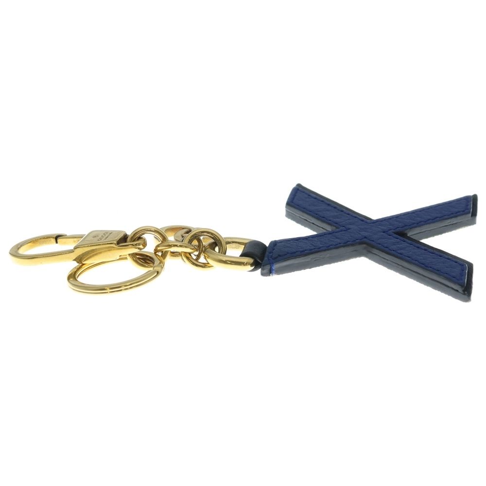 Gucci Alphabet Bag Charm Leather Key Ring Beige — view 4