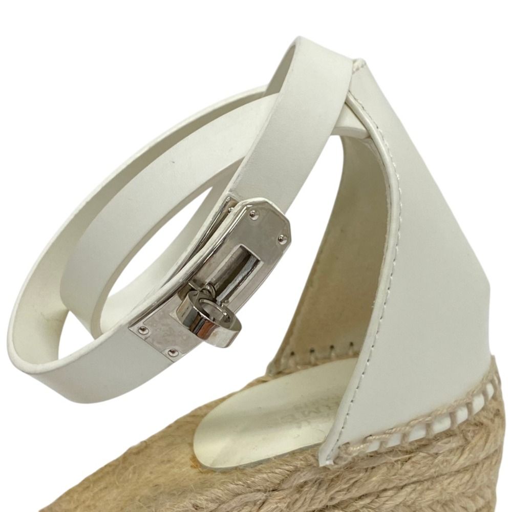 Hermes Tipoli Kelly Espadrilles Wedge Sole Sandals 39 — view 5
