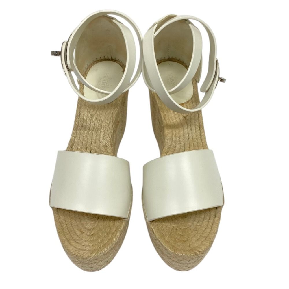 Hermes Tipoli Kelly Espadrilles Wedge Sole Sandals 39 — view 3