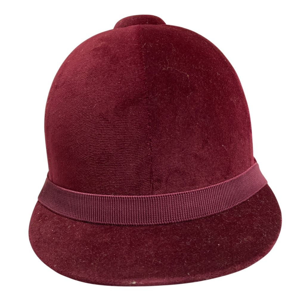Hermes Velvet Horse Riding Helmet Shoulder Bag Bordeaux — view 2