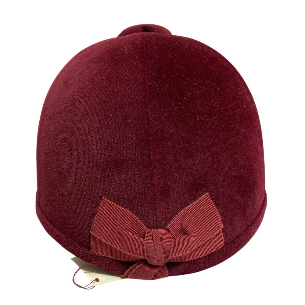 Hermes Velvet Horse Riding Helmet Shoulder Bag Bordeaux — view 4