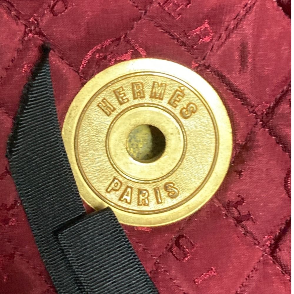 Hermes Velvet Horse Riding Helmet Shoulder Bag Bordeaux — view 7
