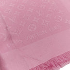 Louis Vuitton Monogram Silk Wool Shawl Pink — view 6