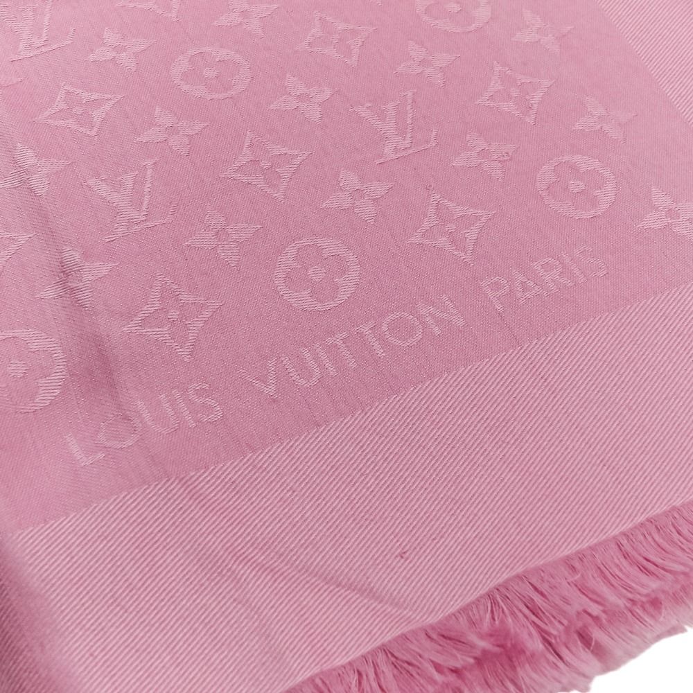 Louis Vuitton Monogram Silk Wool Shawl Pink — view 6