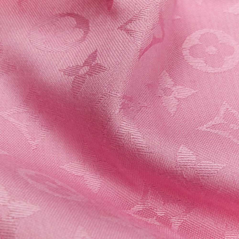 Louis Vuitton Monogram Silk Wool Shawl Pink — view 7