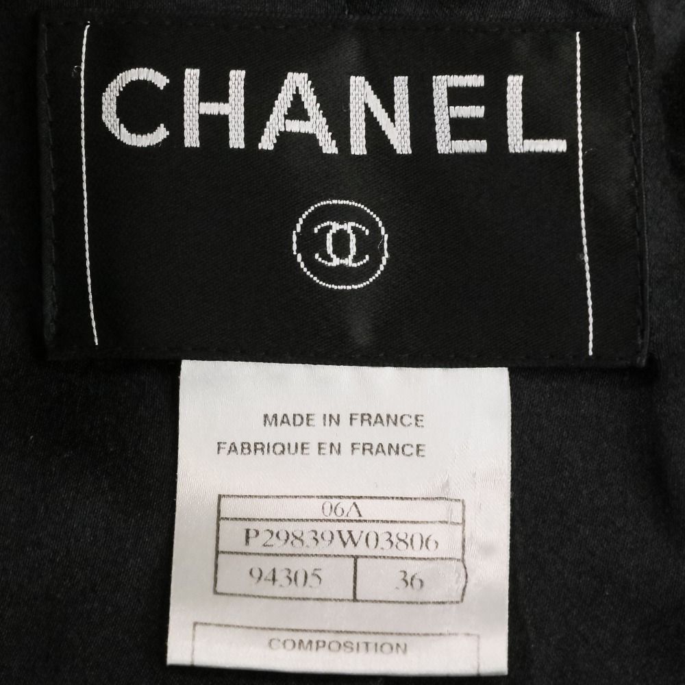 Chanel Tweed Coat with Scarf 36 Black — view 9