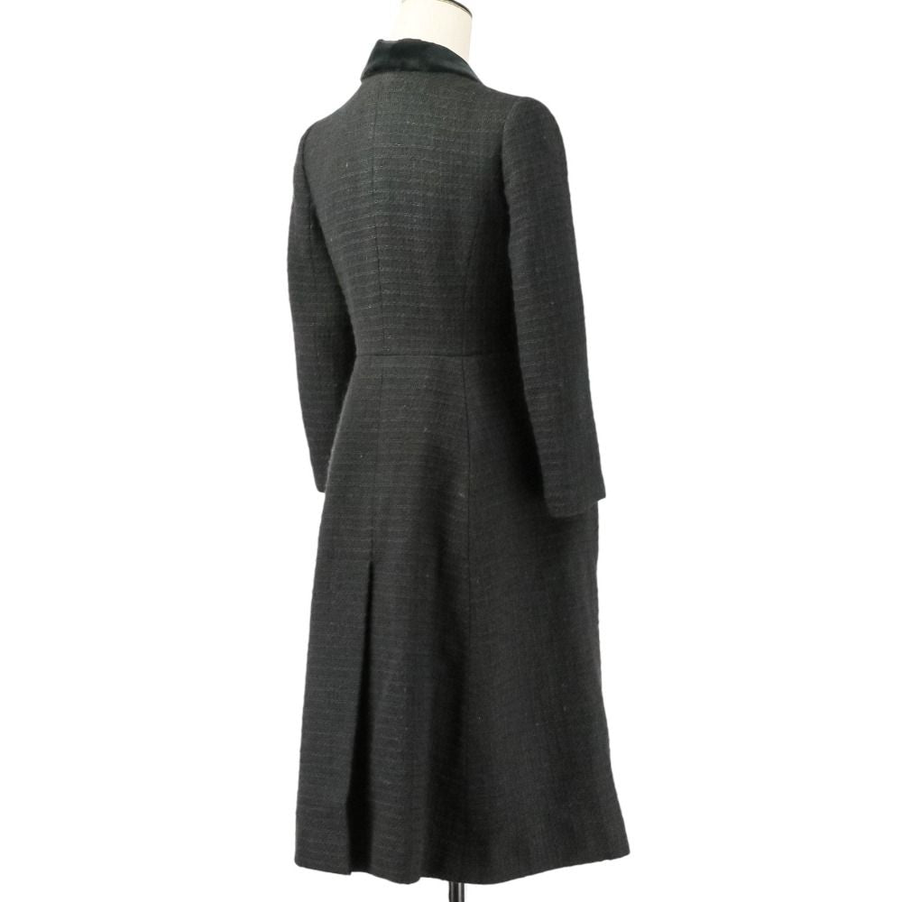 Chanel Tweed Coat with Scarf 36 Black — view 6