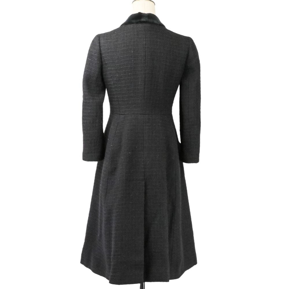 Chanel Tweed Coat with Scarf 36 Black — view 5
