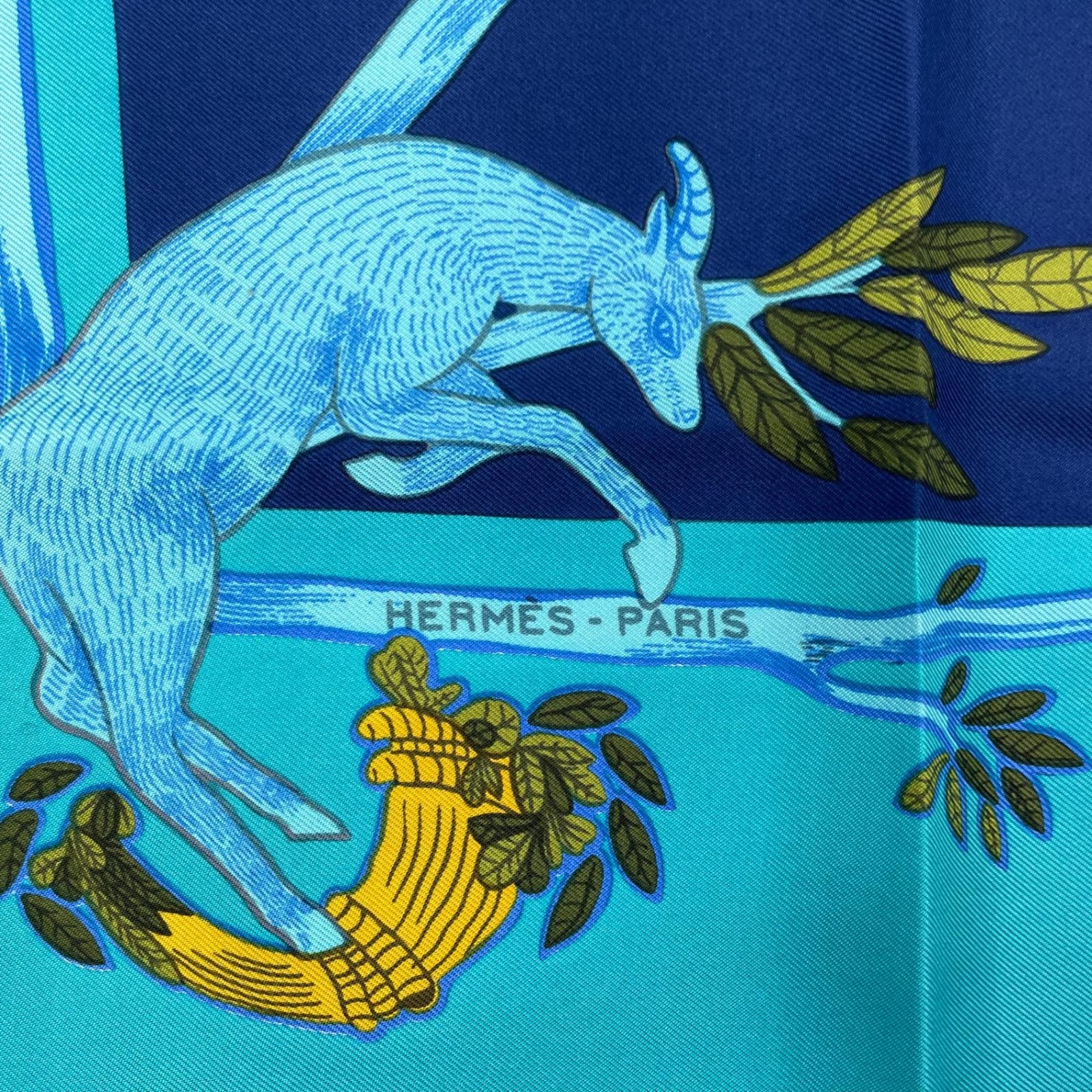 Hermes Scarf Silk Carre 90 Animal Alphabet Blue — view 7