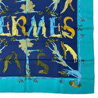 Hermes Scarf Silk Carre 90 Animal Alphabet Blue — view 5