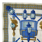 Hermes Scarf Silk Carre 90 Feux de Route Car Lantern White — view 2