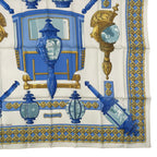 Hermes Scarf Silk Carre 90 Feux de Route Car Lantern White — view 5