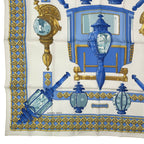 Hermes Scarf Silk Carre 90 Feux de Route Car Lantern White — view 4