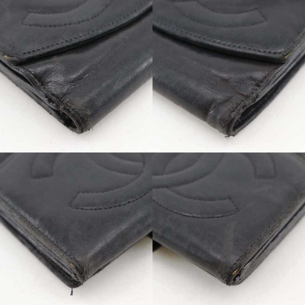 Chanel CC Logo Lambskin Black Bifold Wallet — view 4