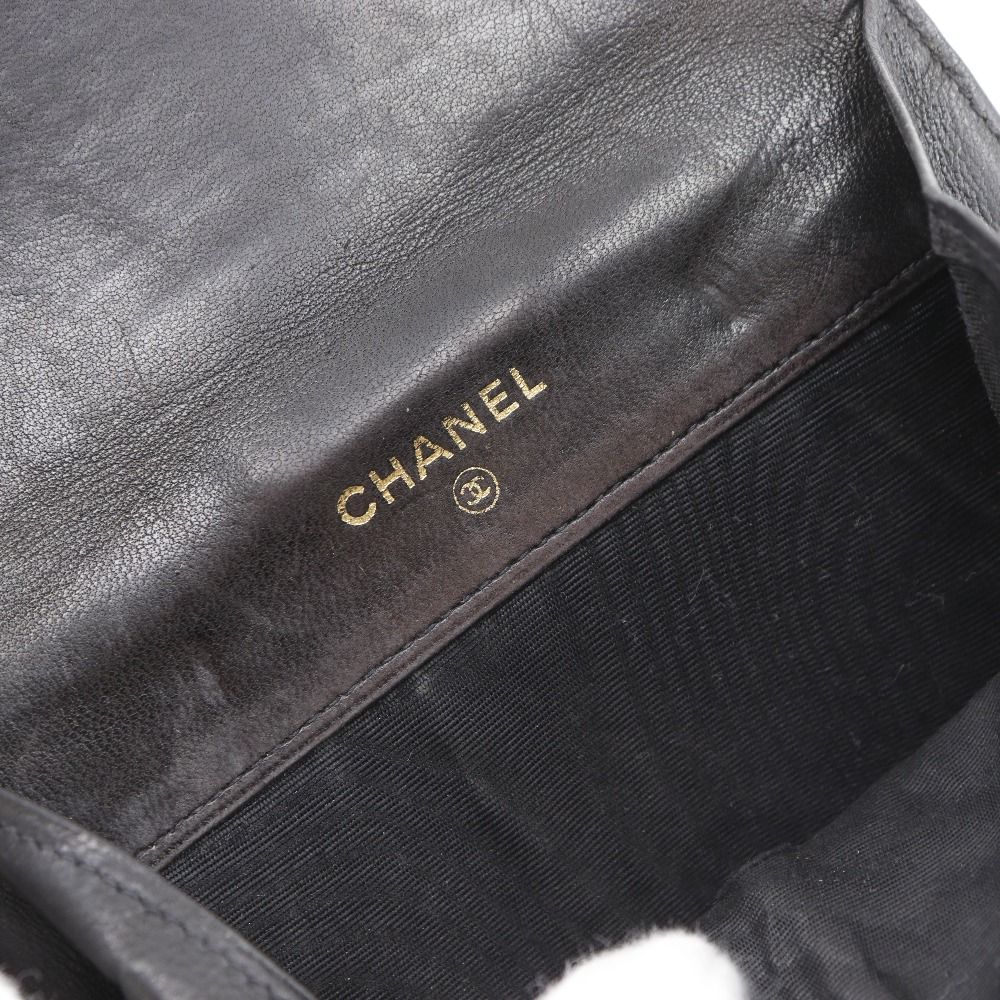 Chanel CC Logo Lambskin Black Bifold Wallet — view 8
