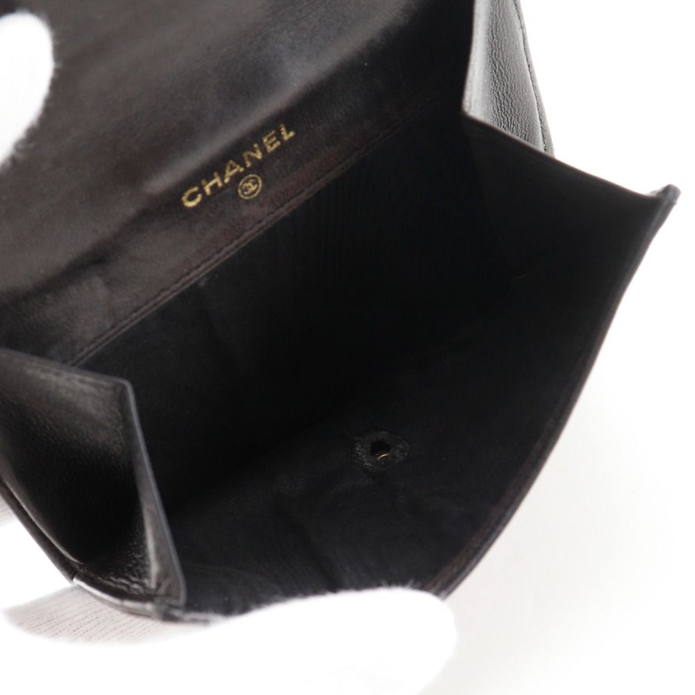 Chanel CC Logo Lambskin Black Bifold Wallet — view 5