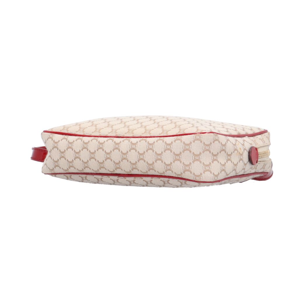 Celine Macadam Shoulder Bag Canvas Beige Red — view 5