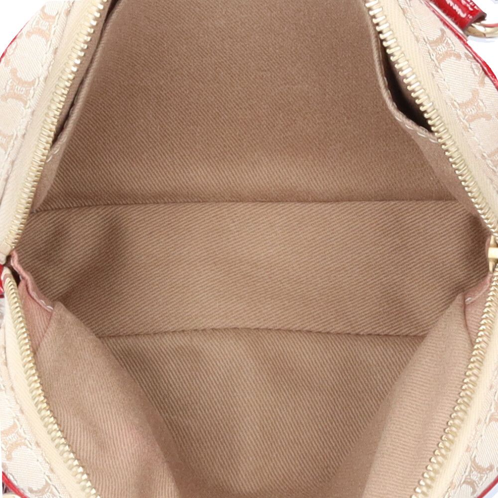 Celine Macadam Shoulder Bag Canvas Beige Red — view 6