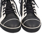 Chanel Quilted CC Logo Bicolor Sneakers Leather Black White — view 8