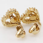 Dior Heart Logo Gold Plated Rhinestone Earrings — view 3