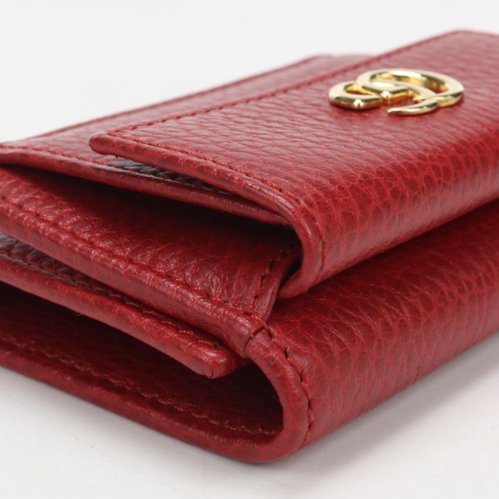 Gucci Compact Wallet GG Marmont Trifold with Coin Purse Leather — view 6