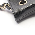 Chanel Shoulder Bag Deauville Black Leather Logo Stud — view 8